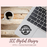 Glamping SVG, DIY Happy Glamper Hoodie for Women, Camping Shirt for Mom, Camper Trailer Decal, Coffee Mug for Outdoor Lover  RV Life