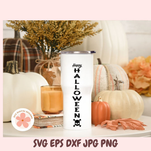 Happy Halloween SVG Bundle, Vertical Halloween Cut File for Cricut & Silhouette, Spooky Shirt Design, DIY Halloween Home Decor & Paper Crafts
