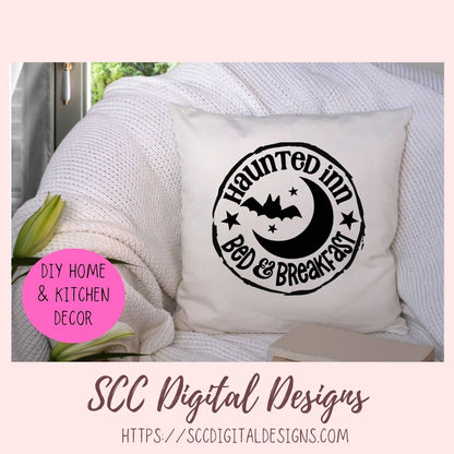 Haunted Inn Bed & Breakfast SVG, Spooky Bat PNG for Halloween Door Sign, Allhollows Eve Trick or Treat Printables, Halloweenie Lover GiftHaunted Inn Bed & Breakfast SVG, Spooky Bat PNG for Halloween Door Sign, Allhollows Eve Trick or Treat Printables, Halloweenie Lover Gift
