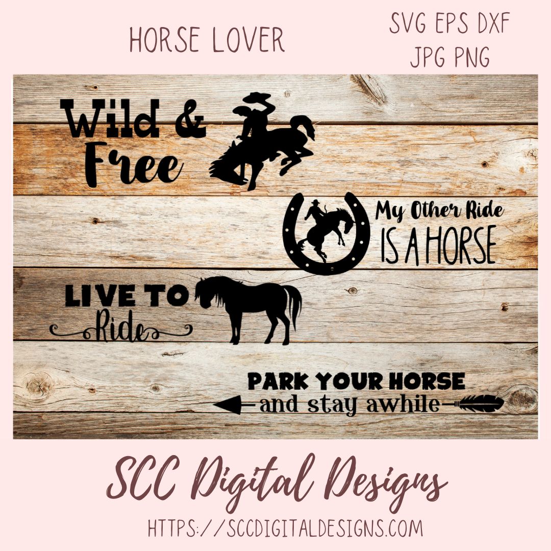 Horse Quote SVG Bundle 4 design bundle in svg eps dxf jpg png formats
