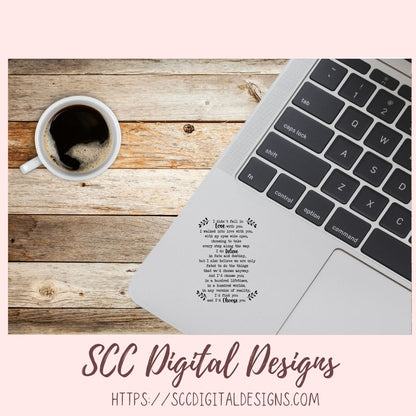 I Didn't Fall in Love SVG, I'd Choose You Wedding Gift for Couple, I Do Believe in Fate & Destiny Anniversary Wall Art Gift for Wife