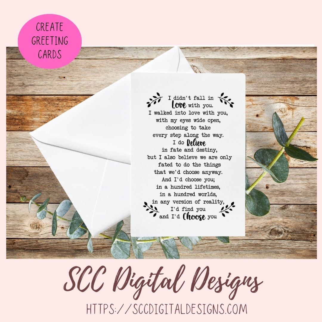 I Didn't Fall in Love SVG, I'd Choose You Wedding Gift for Couple, I Do Believe in Fate & Destiny Anniversary Wall Art Gift for Wife
