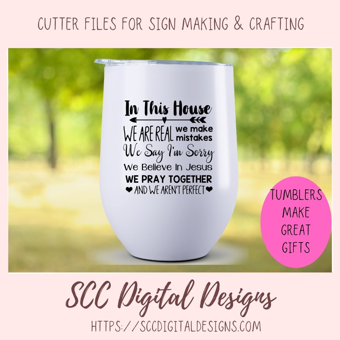 In This House, We Are Real SVG, We Believe in Jesus, Religious Farmhouse Home Decor For Women, Christian Quote PNG for Mugs for Couples