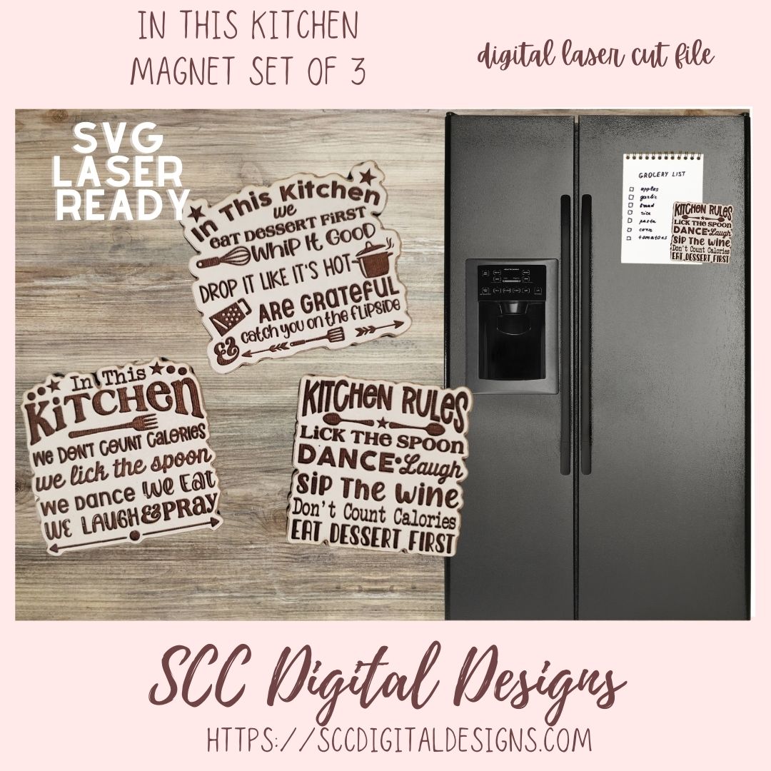 Kitchen Quote Laser SVG Collection
3 designs in laser svg format
