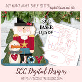 Cute Nutcracker Shelf Sitter SVG Cut Design, 3D Laser Ready for Glowforge & Laser Cutters, Instant Download Digital Woodworking Pattern