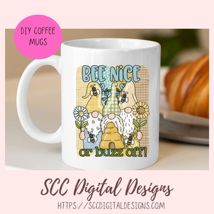Bee Gnome Clipart for Stickers 6 designs in 300 dpi png format