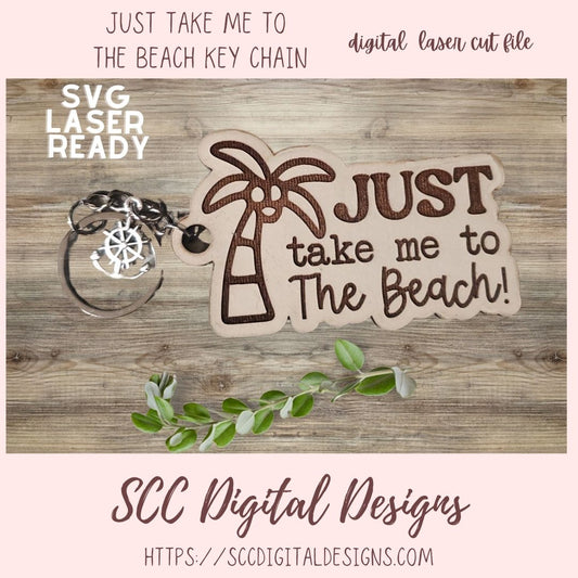 Beach Keychain SVG 1 design in digital laser svg format