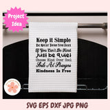 White towel with motivational quote on a rack, with 'Project Idea' label and digital design brand logo.