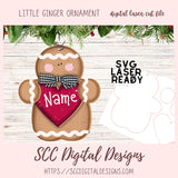 Cute Little Ginger Christmas Ornament SVG Cut Design, 3D Laser Ready for Glowforge & Laser Cutters, Instant Download Digital Woodworking Pattern