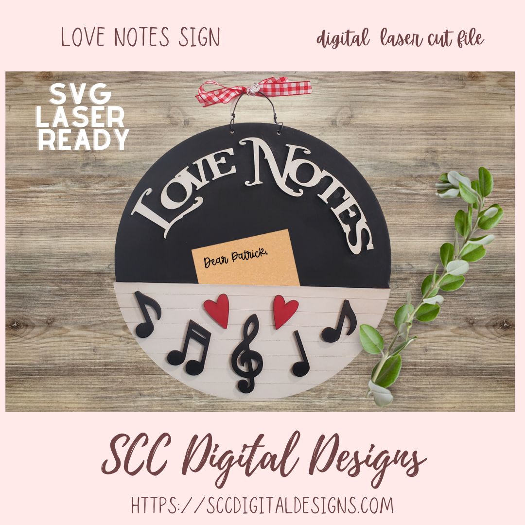 Love Notes Sign Laser SVG 1 design in svg laser format