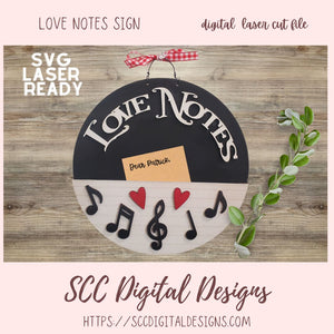 Love Notes Sign Laser SVG 1 design in svg laser format