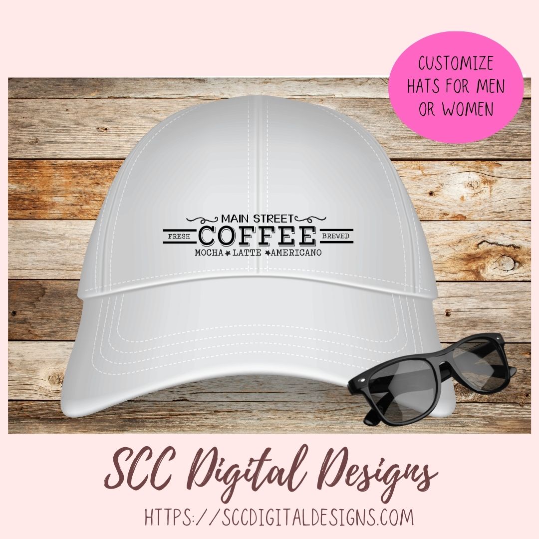 Main Street Coffee Sign SVG, Mocha Latte Americano Coffee Bar Sign, DIY Mugs & Tumblers for Women, Instant Download Farmhouse Kitchen Decor