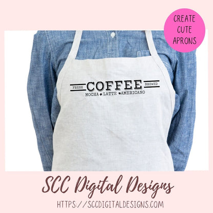 Main Street Coffee Sign SVG, Mocha Latte Americano Coffee Bar Sign, DIY Mugs & Tumblers for Women, Instant Download Farmhouse Kitchen Decor