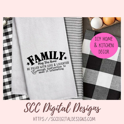 Family SVG, May This Home Be Filled With Love & Laughter Farmhouse Sign for Mom, House Warming Gift for Couple, Instant Download Designs for Cricut