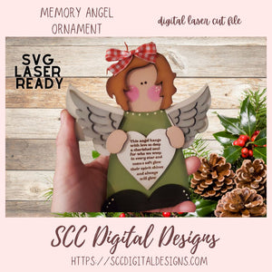 Memory Angel SVG Laser Ornament 1 design in svg laser format