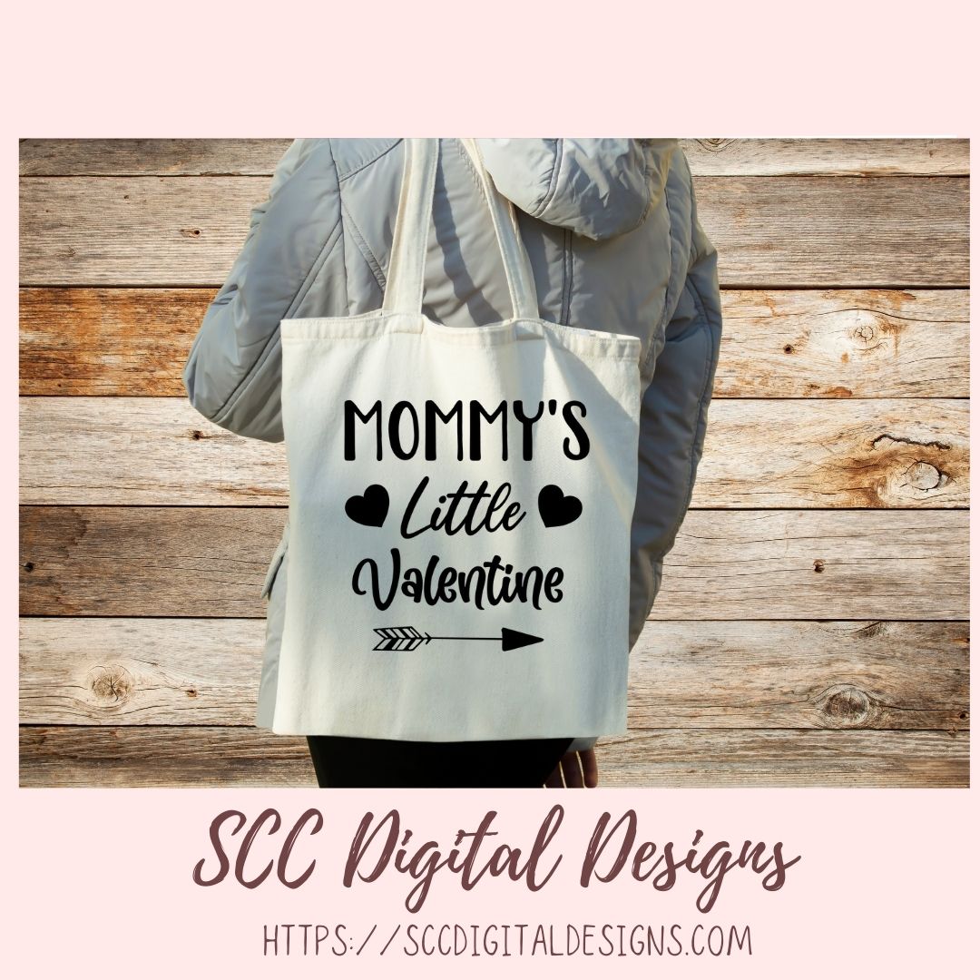 Mommy's Little Valentine SVG, DIY Unisex Child's Valentine Day T-Shirt, Cricut Design for Pregnant Mom Announcement Shirt, Gift for Baby