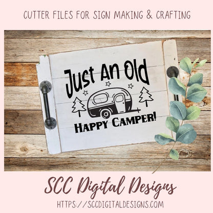 Happy Camper SVG, Glamper Coffee Mug for Mom, Glamping Camping Sign for Girlfriend, Making Memores RV Life Quote for Men, Glamper Decal for Mom