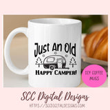 Happy Camper SVG, Glamper Coffee Mug for Mom, Glamping Camping Sign for Girlfriend, Making Memores RV Life Quote for Men, Glamper Decal for Mom