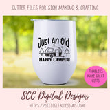 Happy Camper SVG, Glamper Coffee Mug for Mom, Glamping Camping Sign for Girlfriend, Making Memores RV Life Quote for Men, Glamper Decal for Mom