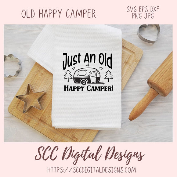 Happy Camper SVG, Glamper Coffee Mug for Mom, Glamping Camping Sign for Girlfriend, Making Memores RV Life Quote for Men, Glamper Decal for Mom