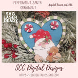 Peppermint Santa Heart Ornament
1 design in svg laser format