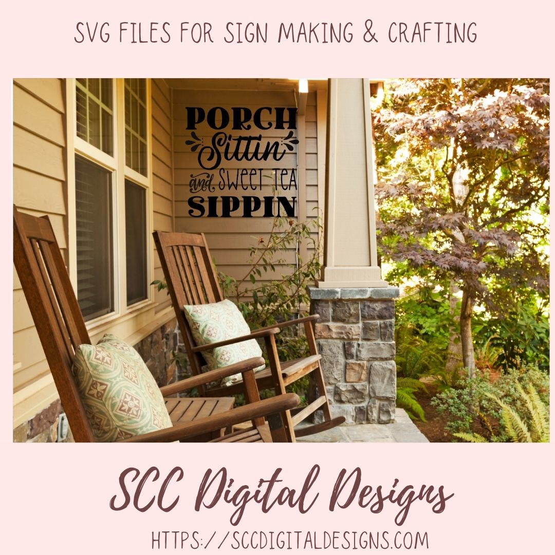 Porch Sittin and Sweet Tea Sippin ciricuit design in SVG, EPS, DXF, JPG, PNG formats