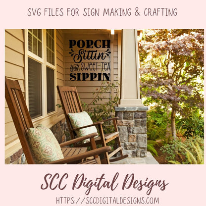 Porch Sittin and Sweet Tea Sippin ciricuit design in SVG, EPS, DXF, JPG, PNG formats