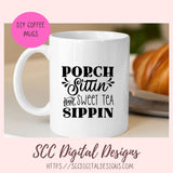 Porch Sittin and Sweet Tea Sippin ciricuit design in SVG, EPS, DXF, JPG, PNG formats