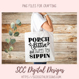 Porch Sittin and Sweet Tea Sippin ciricuit design in SVG, EPS, DXF, JPG, PNG formats