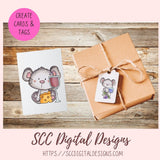 Wine PNG for DIY Gift Tags for a Hostess Gift, Cute Mice Clipart for Sublimation for Tumblers and T-Shirts, Whimsical Mouse for Scrapbooking