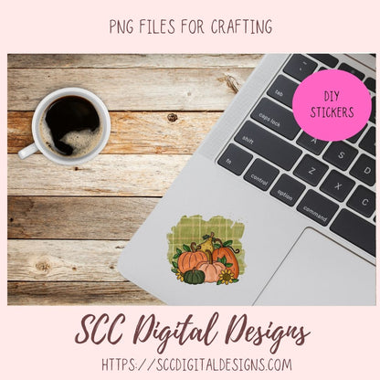 Fall Blessings Clipart, Pretty Fall Pumpkins & Sunflowers PNG, Inspirational Quote Wall Art For Mom, Farmhouse Kitchen Sign Decor