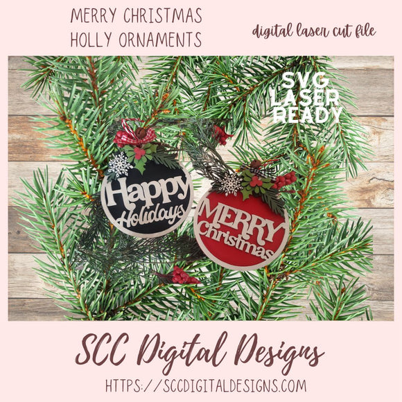 Merry Christmas Ornament SVG
1 design in digital laser format