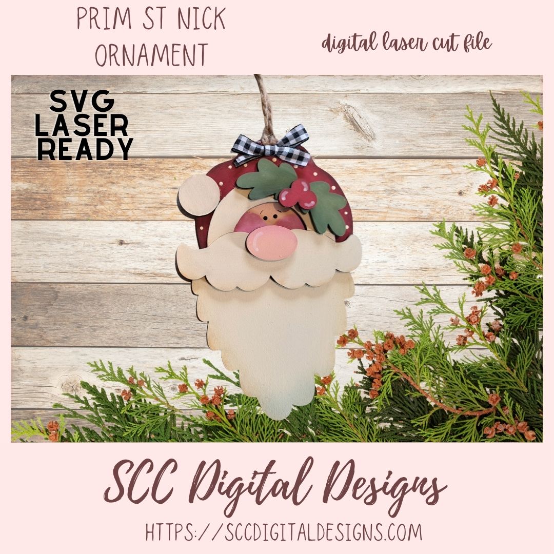 St. Nick Christmas Ornament SVG
1 design in digital svg laser format