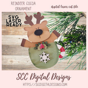 Reindeer Christmas Ornament SVG
1 design in svg digital laser format