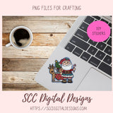 Christmas Clipart, Sublimation Santa's Sleigh, Reindeer, Tree & Presents PNG, DIY Paper Crafts, Home Decor, Wall Art, and Gifts for Mom