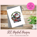 Christmas Clipart, Sublimation Santa's Sleigh, Reindeer, Tree & Presents PNG, DIY Paper Crafts, Home Decor, Wall Art, and Gifts for Mom