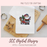 Christmas Clipart, Sublimation Santa's Sleigh, Reindeer, Tree & Presents PNG, DIY Paper Crafts, Home Decor, Wall Art, and Gifts for Mom