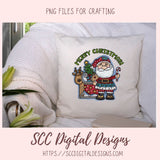 Christmas Clipart, Sublimation Santa's Sleigh, Reindeer, Tree & Presents PNG, DIY Paper Crafts, Home Decor, Wall Art, and Gifts for Mom