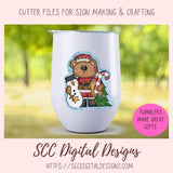 Christmas Bear PNG, Sublimation Snowman Design, DIY Christmas Printables for Kids, Whimsical Digital Download Scrapbook Clip Art Elements