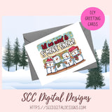 S'more Snow Clipart, Marshmallow Snowmen Sublimation PNG for Shirts & Mugs, DIY Greeting Card, Gift Tags, Farmhouse Wall Art, Clip Art for Stickers