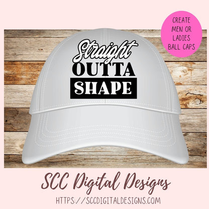 Straight Outta Shape SVG, Exercise Workout Shirt for Dad, Water Bottle Inspirational Fitness Quote for Mom, Funn