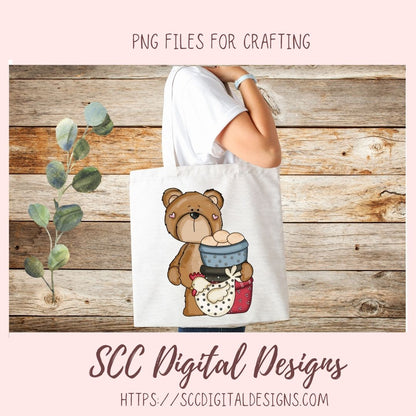 Whimsical Bears PNG for Stickers for Kids, Wall Art for Chicken Lover, Farm Animals Clipart for Sublimation T-Shirts for Women, Scrapbooking Elements