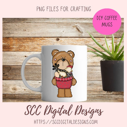 Whimsical Bears PNG for Stickers for Kids, Wall Art for Chicken Lover, Farm Animals Clipart for Sublimation T-Shirts for Women, Scrapbooking Elements