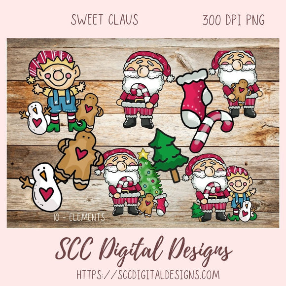 Santa Claus PNG 10 designs in 300 dpi png