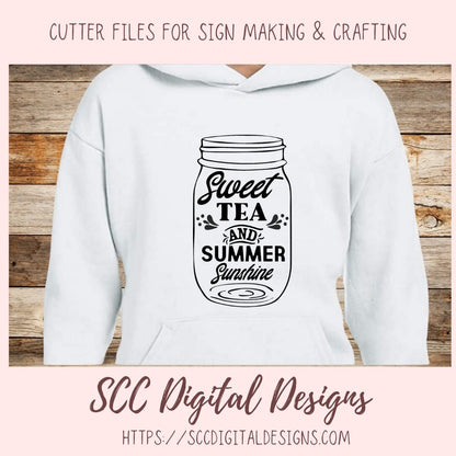 Sweet Tea SVG, Summer Sunshine PNG, DIY Farmhouse Wall Art for Mom, House Warming Gift for Southern Couple, Cricut Design for Shirts