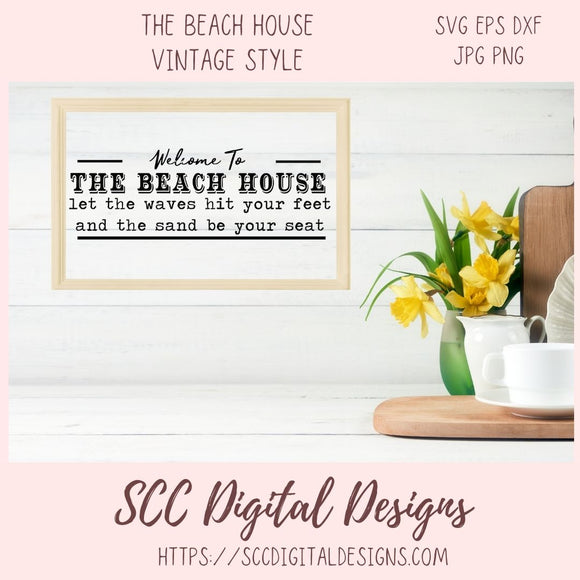 Welcome to the Beach House SVG 1 design in svg eps dxf jpg png formats