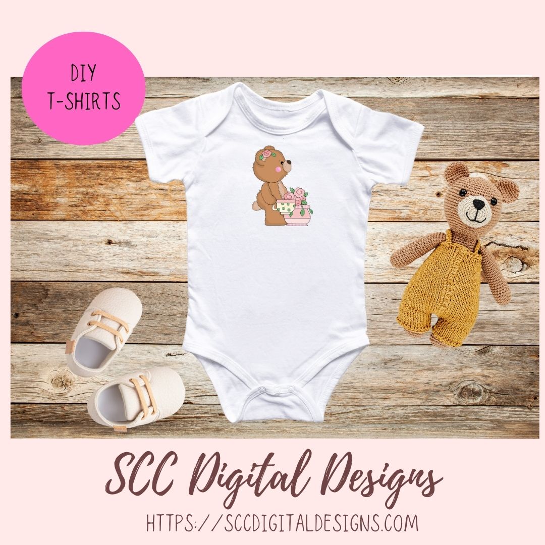 Whimsical Bear Clipart, Time for Tea PNG Designs for Stickers & Printables, Teapots Tea Cups Wordart for Sublimation Tumblers, Digital Scrapbooking & Paper Crafting