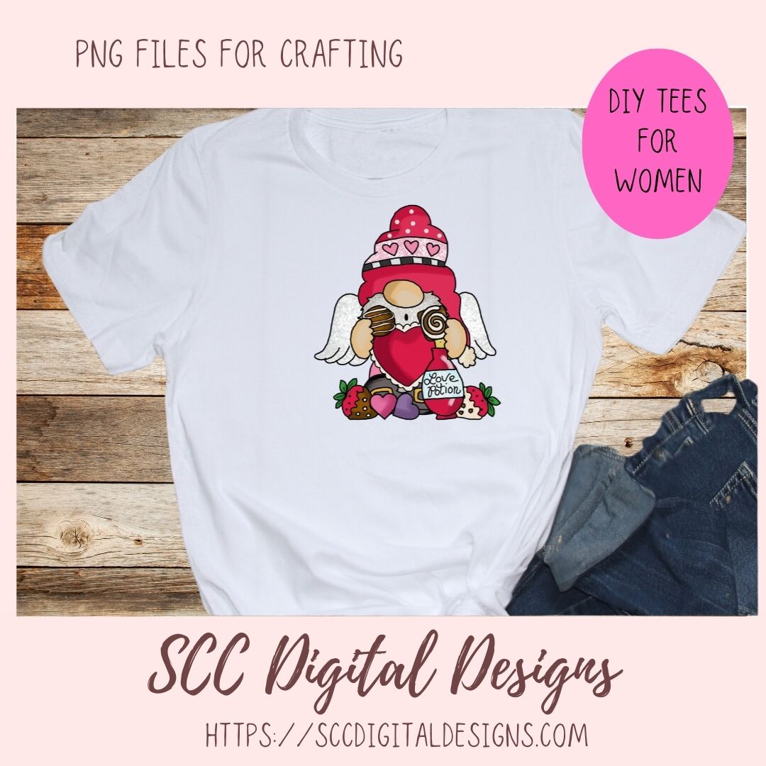 Valentine Gnome PNG 1 design in 300 dpi png format