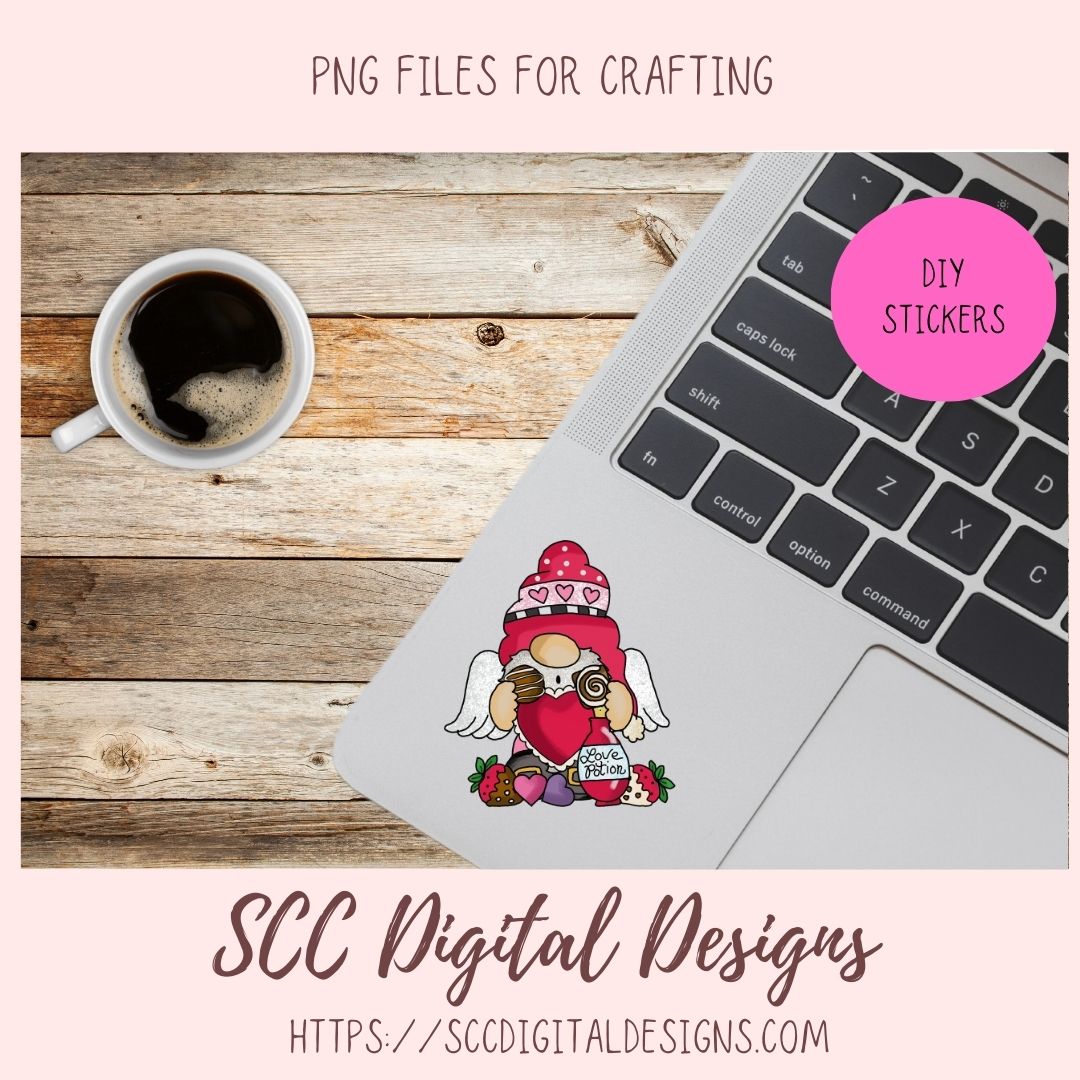 Valentine Gnome PNG 1 design in 300 dpi png format