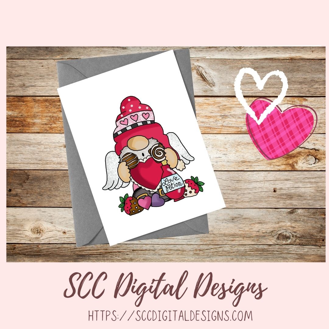 Valentine Gnome PNG 1 design in 300 dpi png format